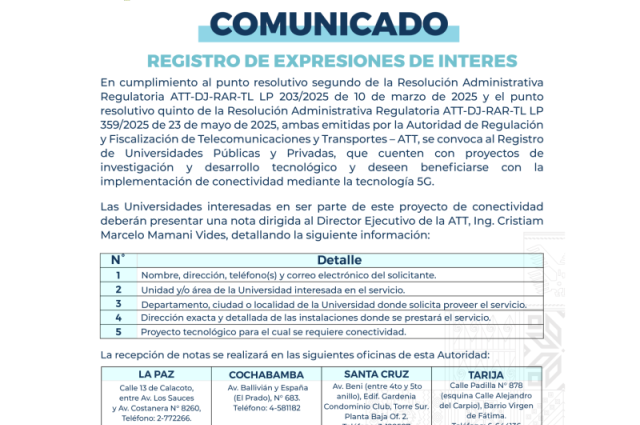 Imagen de comunicado